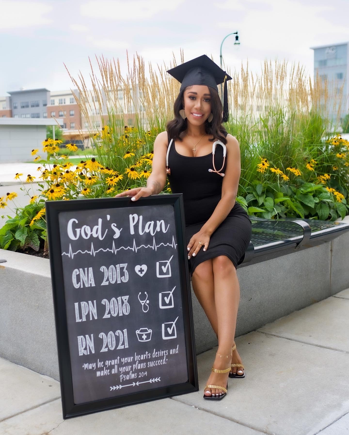 God's Plan Nursing Graduation Checklist - Gold Glitter - BSN, LVN, LPN –  Emma Sue Bow-tique