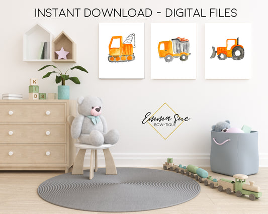 Construction Dump Truck Signs - Boy's Playroom - Baby Nursery Printable Wall Art  - Digital File